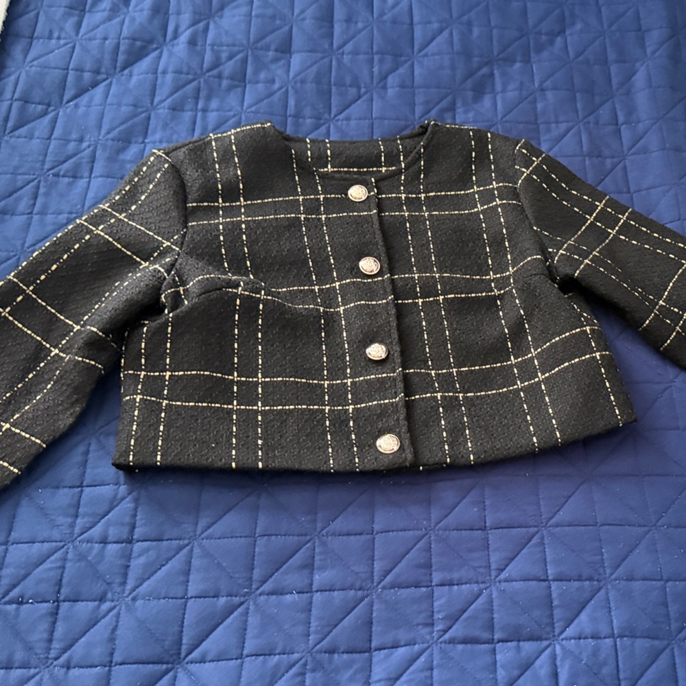 SHEIN Women Black Checkered Blazer